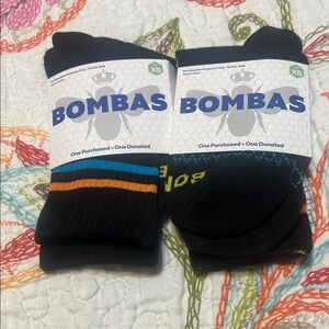 Bombas Black and Blue Casual Socks with Reinforced Heel XS (2 pairs)